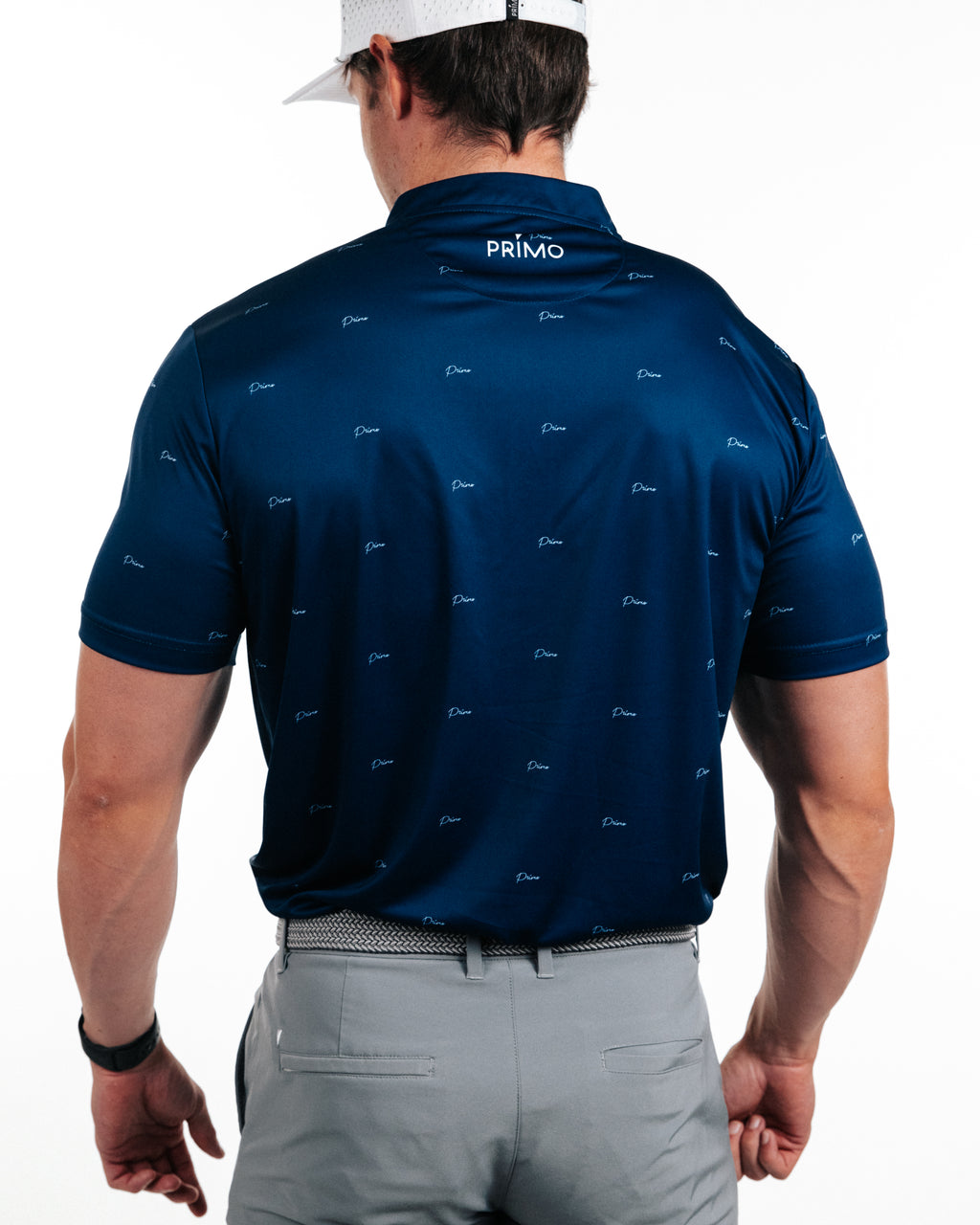 Primo Blade Collar Polo Primo Repeat Deep Blue Primo Golf Apparel