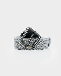 Primo Gray & White Braided Stretch Belt