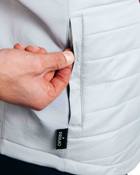The Primo Golf Light Gray Vest pocket zipper