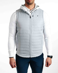 The Primo Golf Light Gray Vest with hoodie