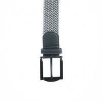 Primo Gray & White Braided Stretch Belt