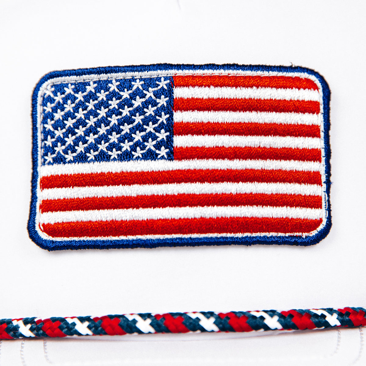 God Bless America Flag Iron on Patch, Red