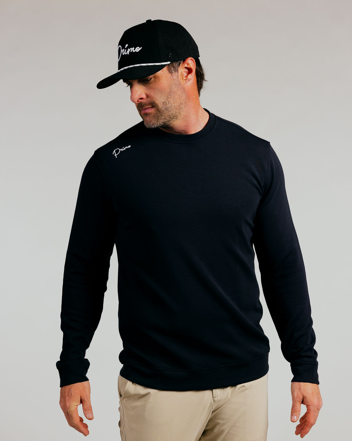 Black Cursive Crew Neck