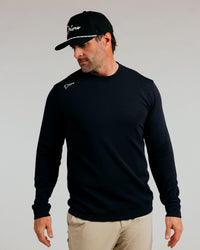 Black Cursive Crew Neck