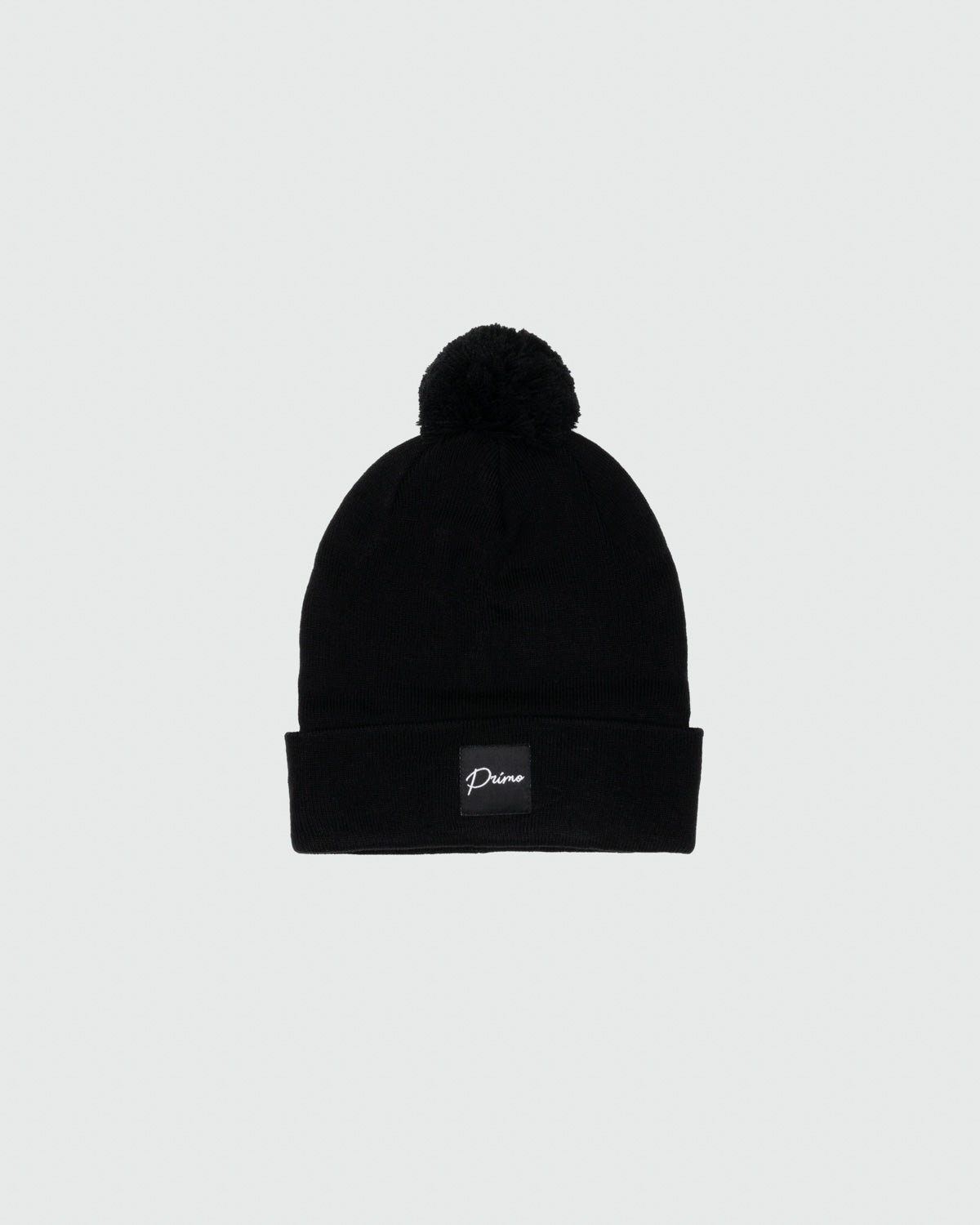 Black Cursive Pom Pom Beanie
