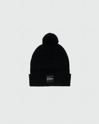 Black Cursive Pom Pom Beanie