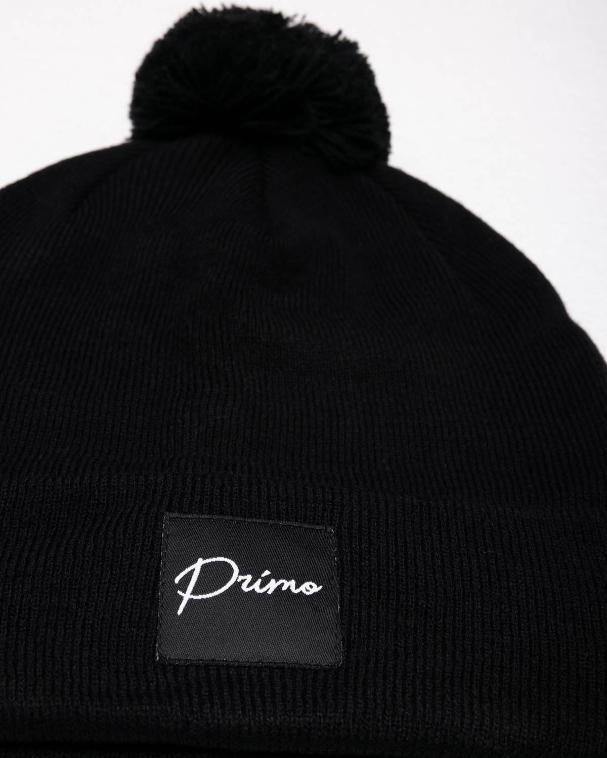 Black Cursive Pom Pom Beanie