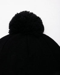 Black Cursive Pom Pom Beanie