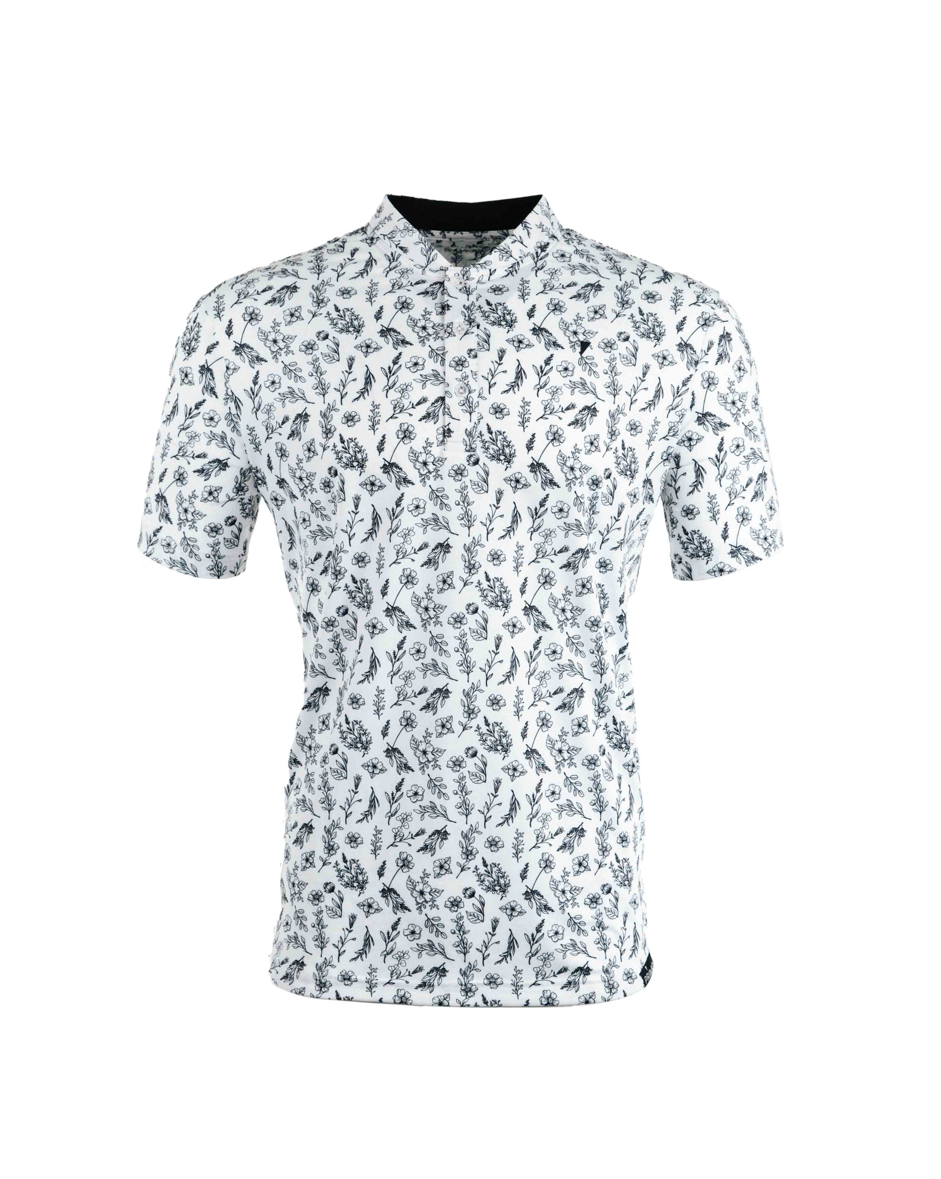 Primo Blade Collar Polo - Black Floral