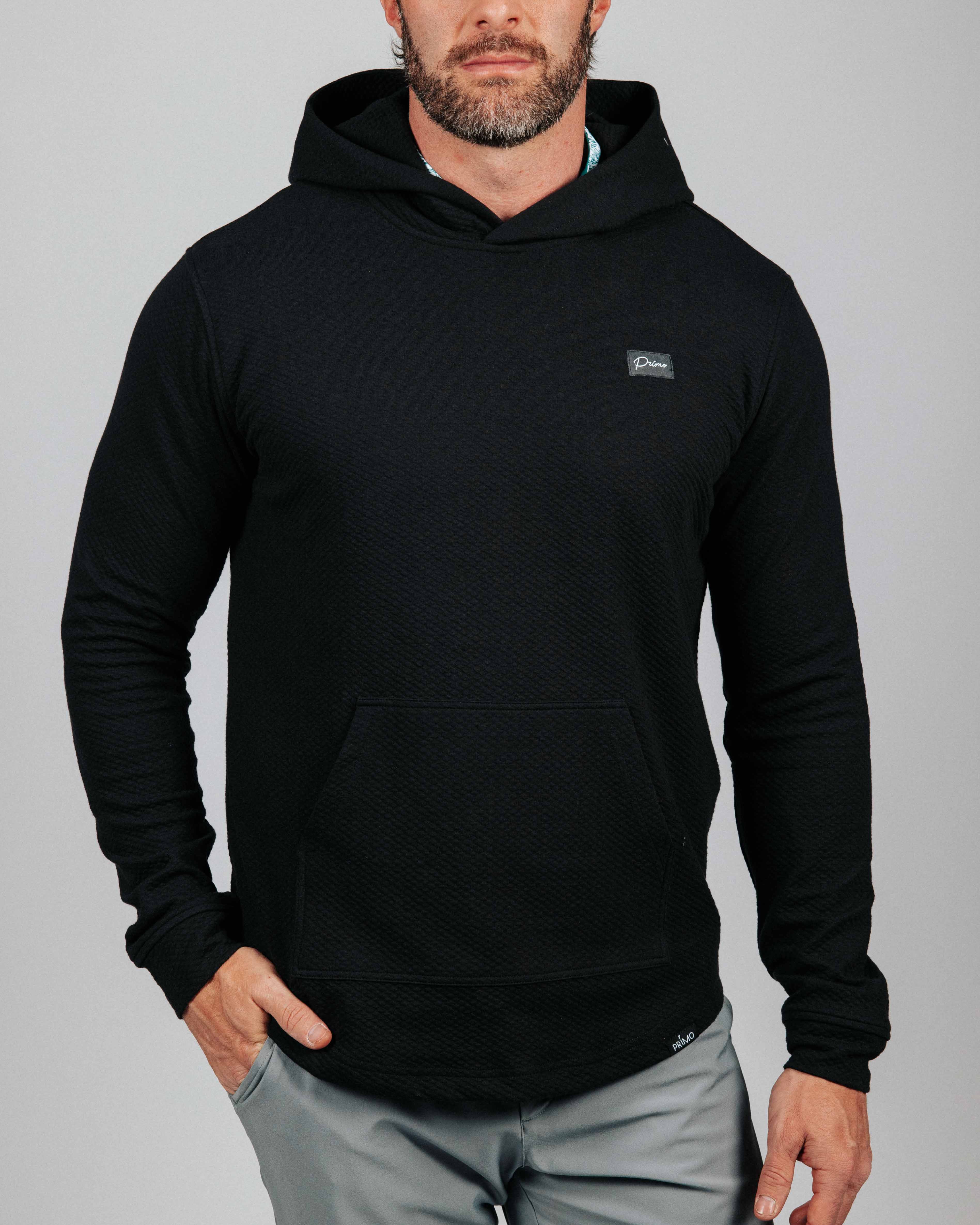 Black Waffle Hoodie – Primo Golf Apparel