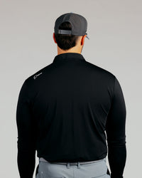Black Cursive Long Sleeve Blade Polo