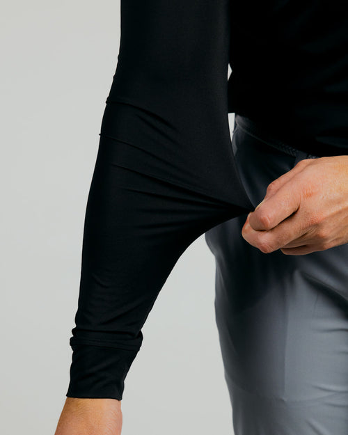 Black Cursive Long Sleeve Blade Polo