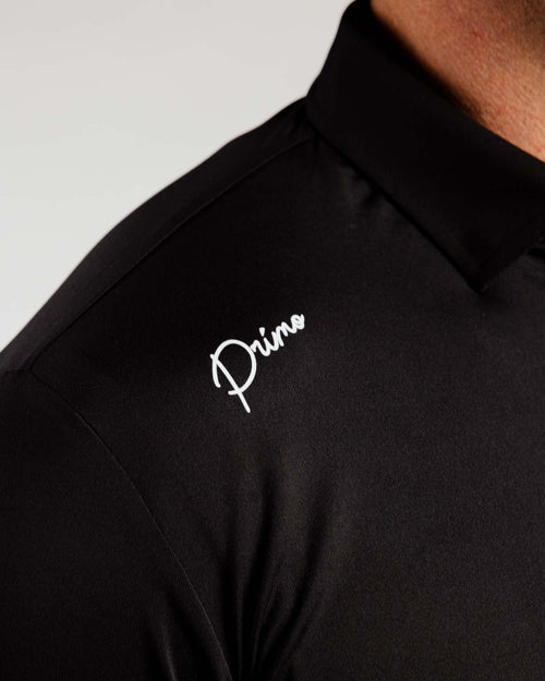 Black Cursive Long Sleeve Classic Polo