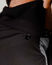 Black Cursive Long Sleeve Classic Polo