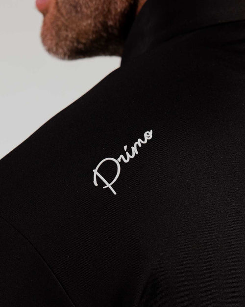 Black Cursive Long Sleeve Classic Polo
