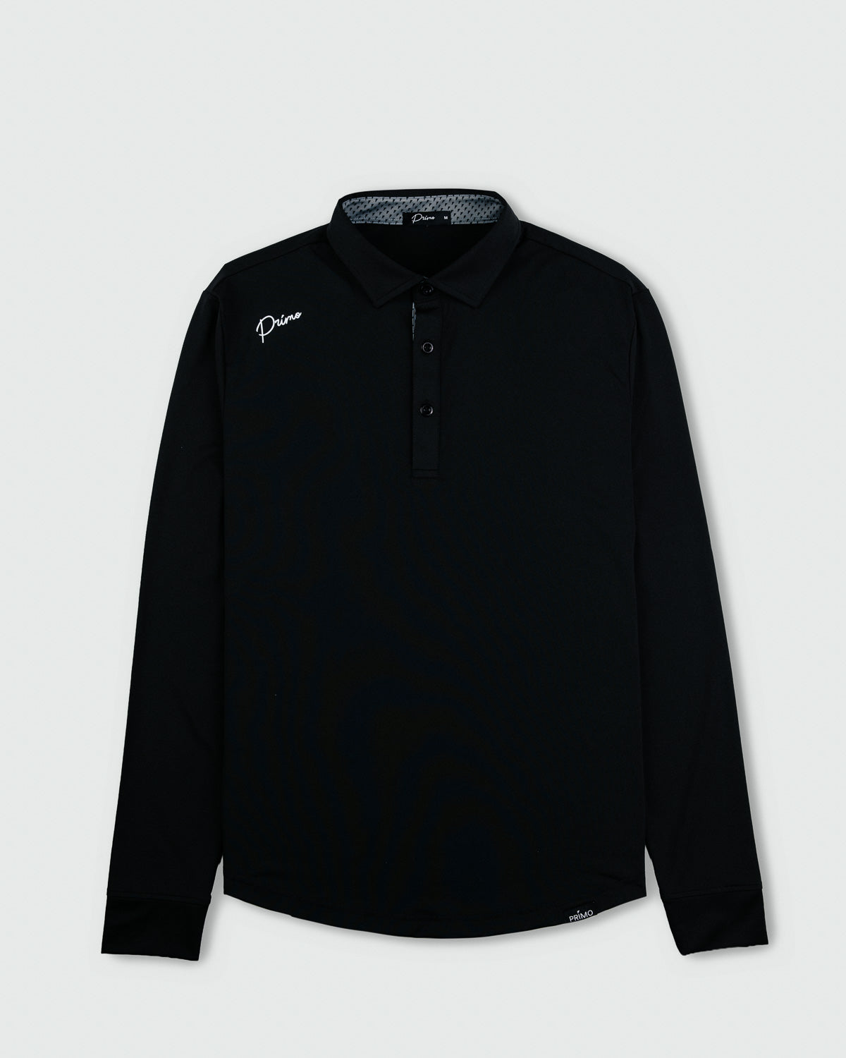 Black Cursive Long Sleeve Classic Polo