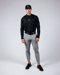 Primo Long Sleeve Mock Neck Tee - Black