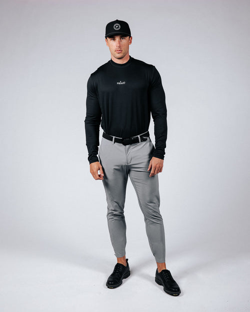 Primo Long Sleeve Mock Neck Tee - Black
