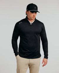 Black Cursive Quarterzip