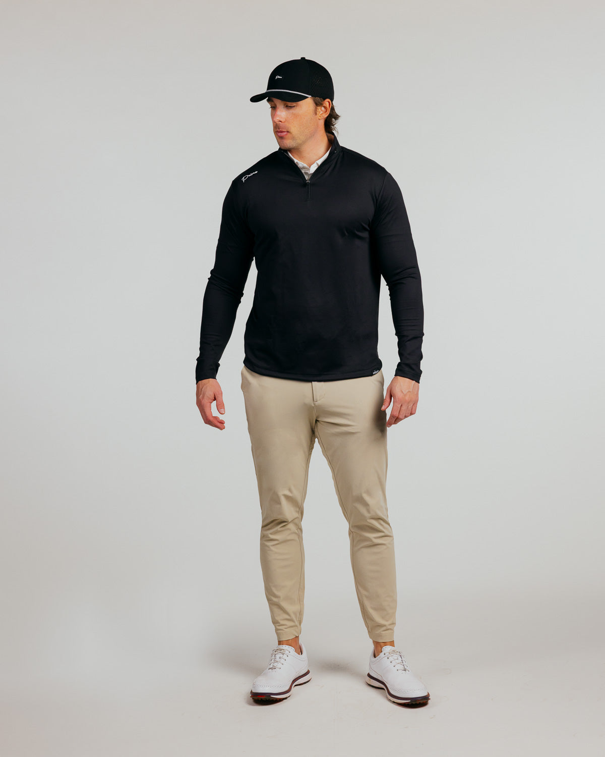 Black Cursive Quarterzip