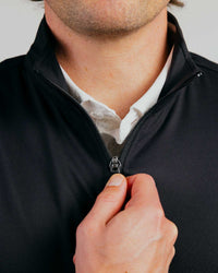 Black Cursive Quarterzip