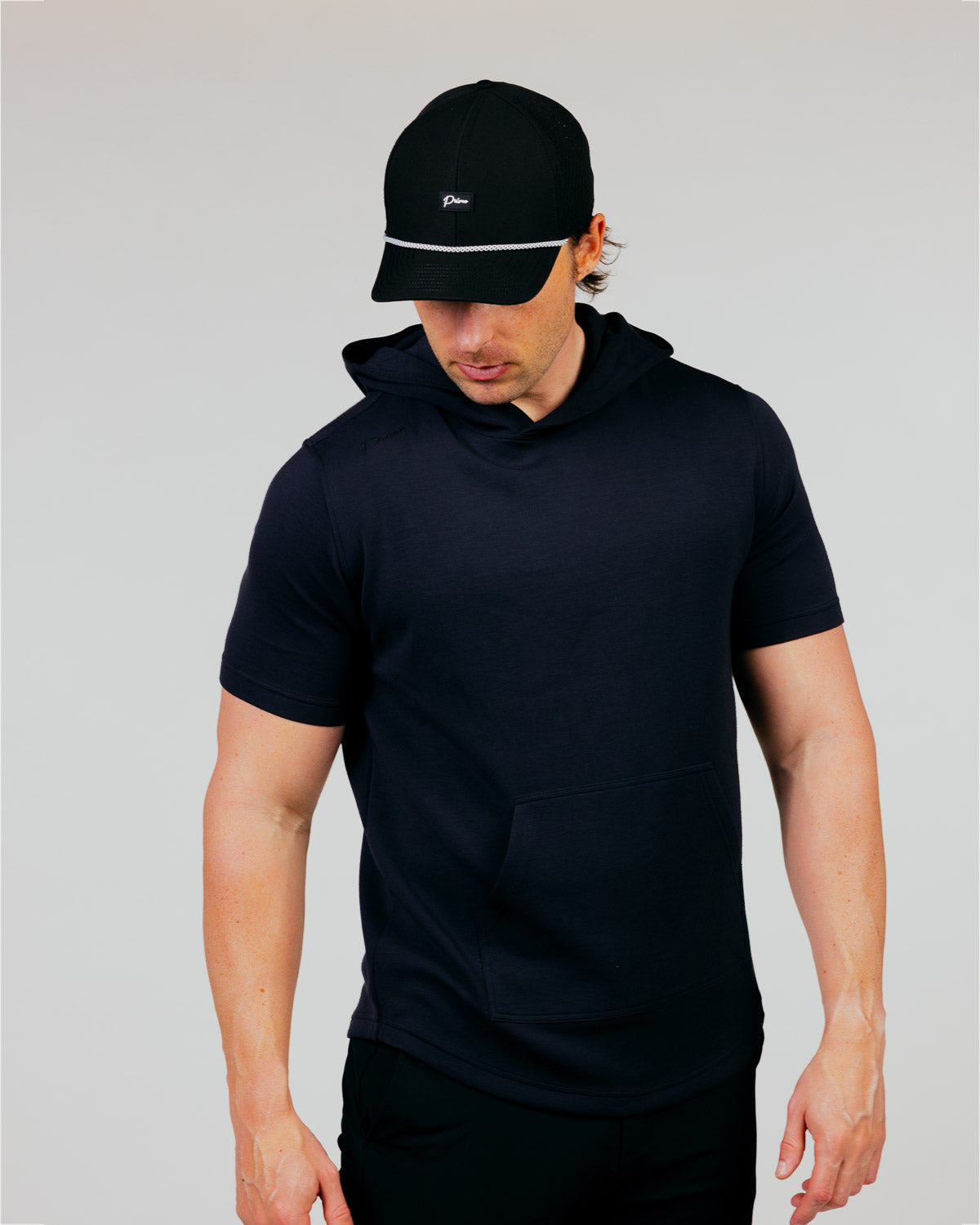 Black Short Sleeve Recovery Hoodie