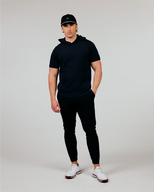 Black Short Sleeve Recovery Hoodie