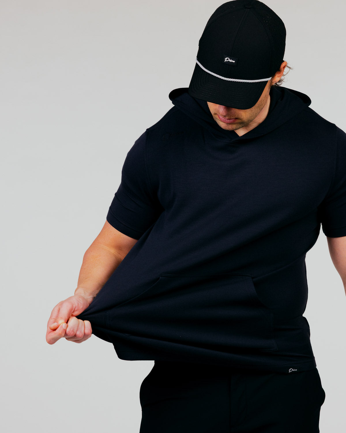 Black Short Sleeve Recovery Hoodie