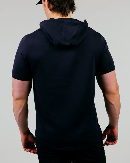 Black Short Sleeve Recovery Hoodie