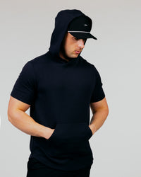 Black Short Sleeve Recovery Hoodie