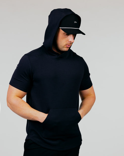 Black Short Sleeve Recovery Hoodie
