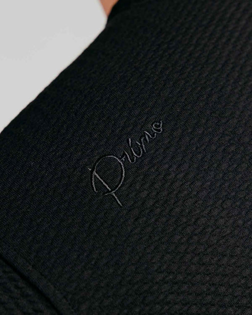 Black Waffle Crew Neck