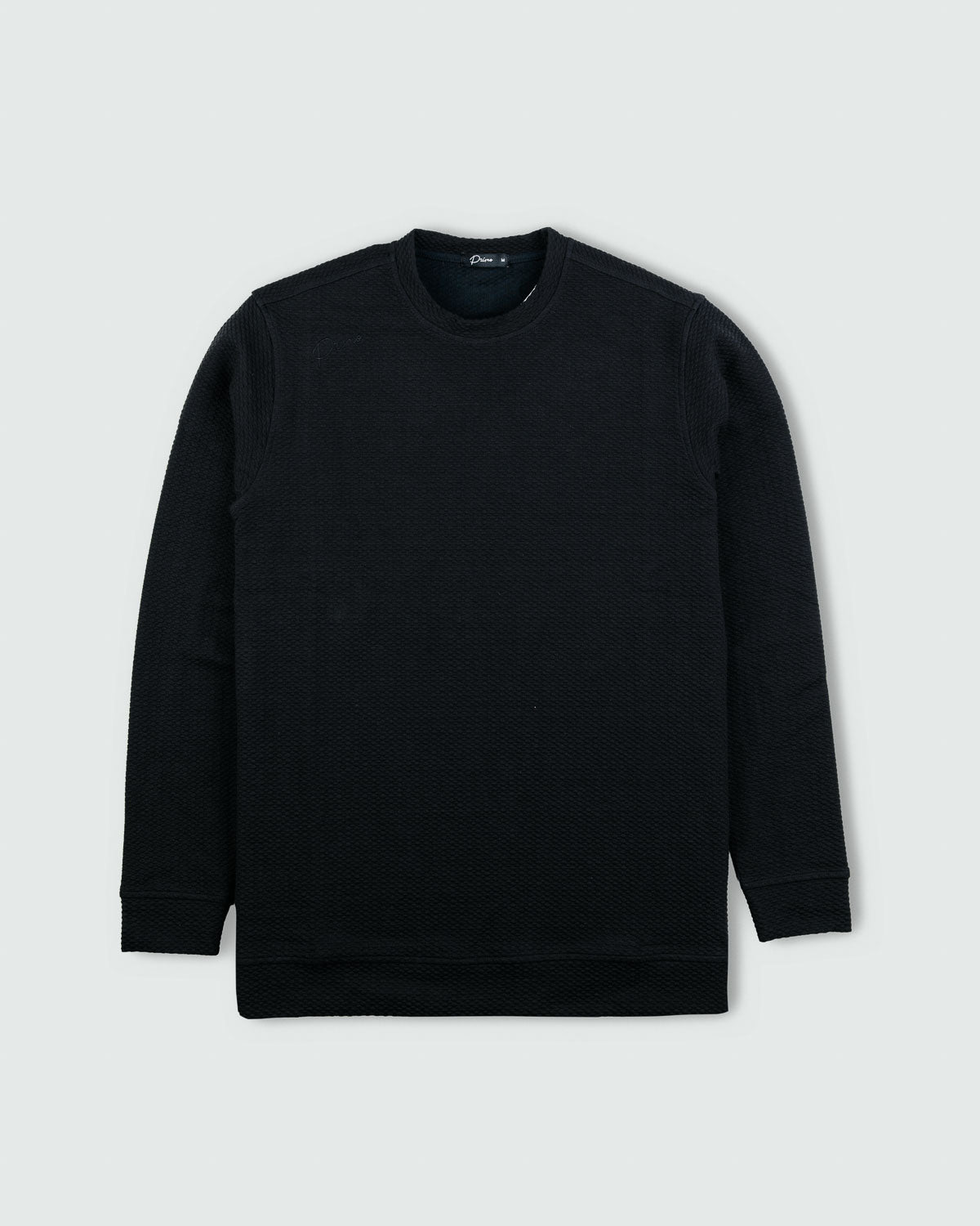 Black Waffle Crew Neck