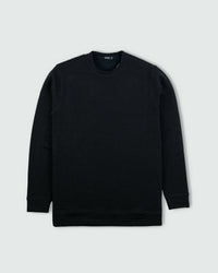 Black Waffle Crew Neck