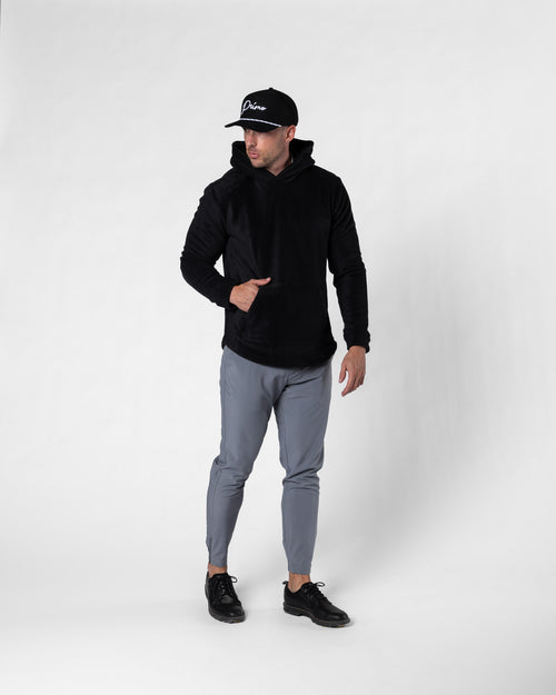 Black Polar Fleece Hoodie
