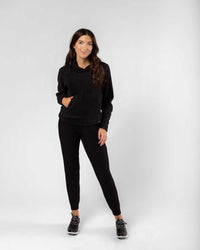 Women's Black Polar Fleece Hoodie