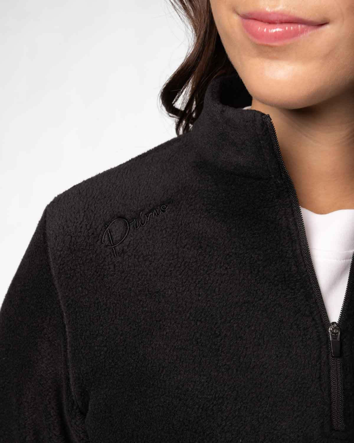 Women's Black Polar Fleece Q Zip