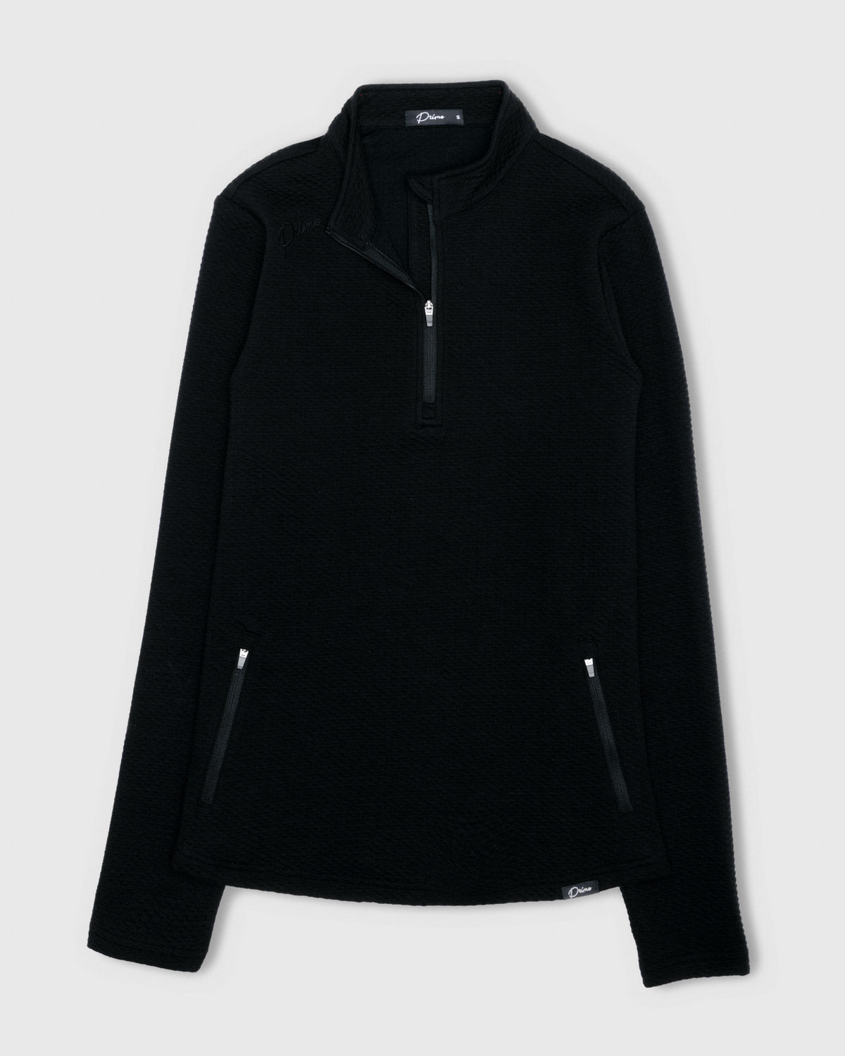 Women's Black Waffle Quarter Zip