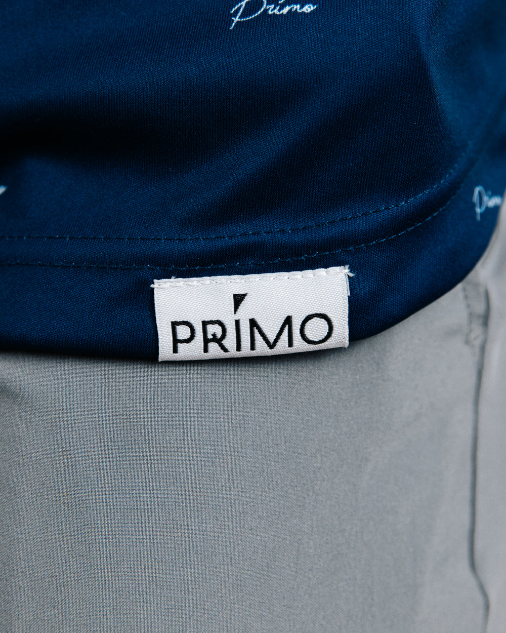 Primo Blade Collar Polo - Primo Repeat Deep Blue – Primo Golf Apparel