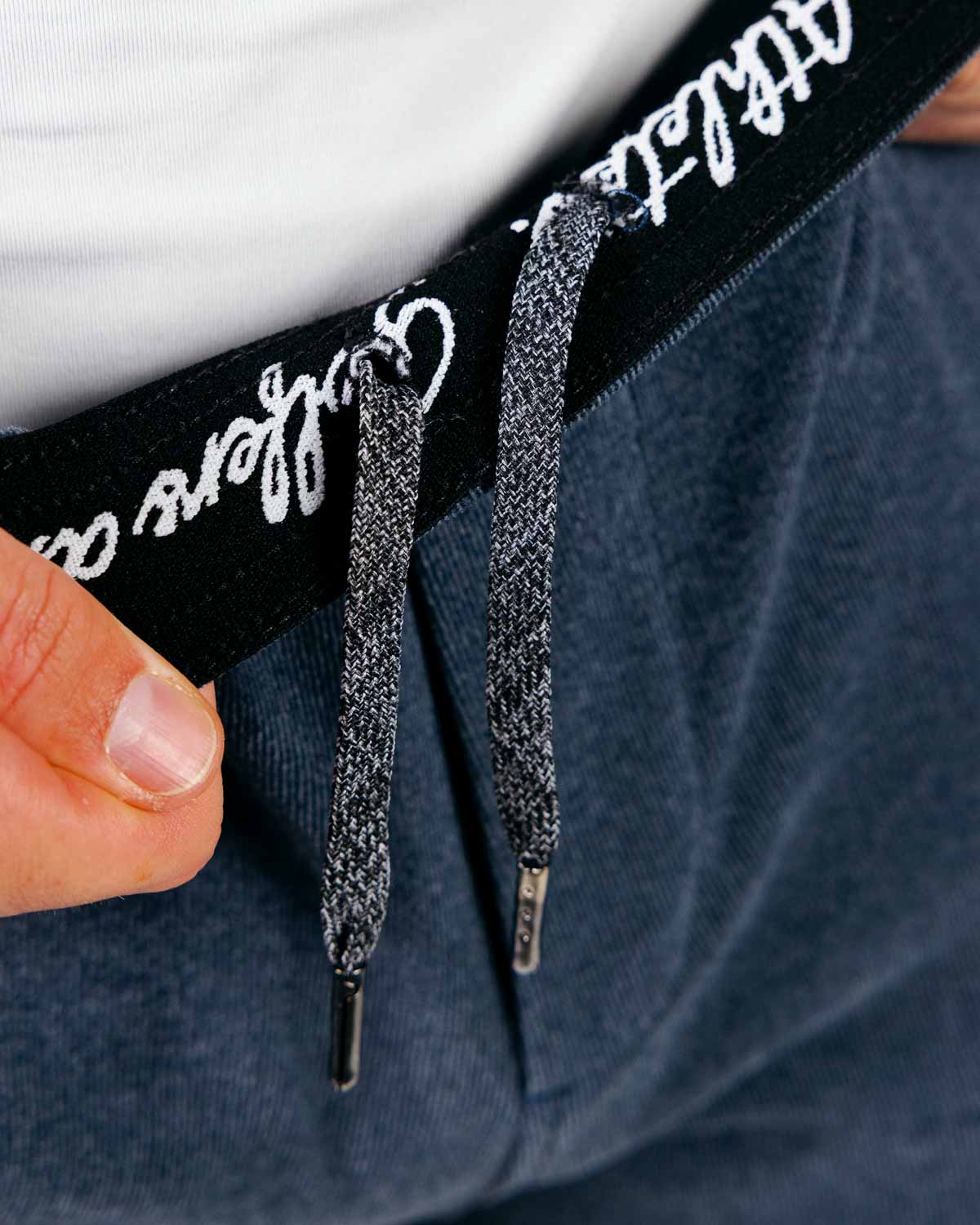 Blue Gray Brushed Rib Knit Jogger