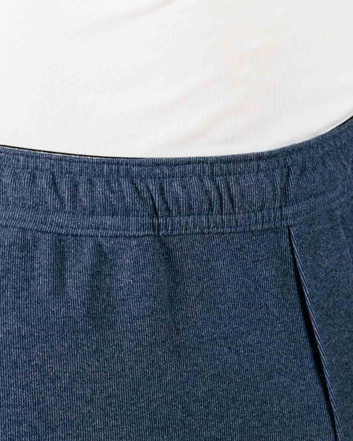 Blue Gray Brushed Rib Knit Shorts