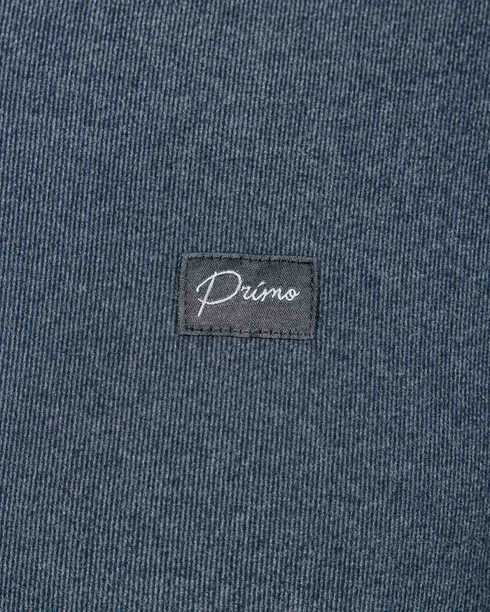 Blue Gray Brushed Rib Knit Hoodie