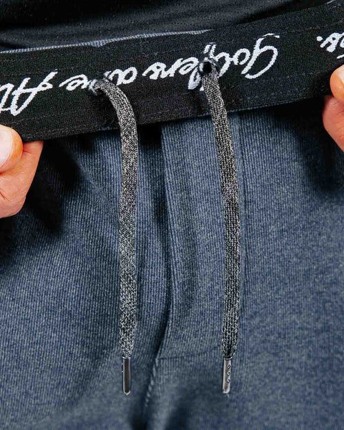 Blue Gray Brushed Rib Knit Jogger