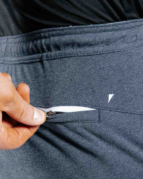 Blue Gray Brushed Rib Knit Jogger