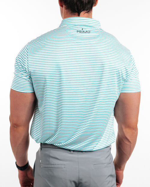 Teal Stripe Classic Polo