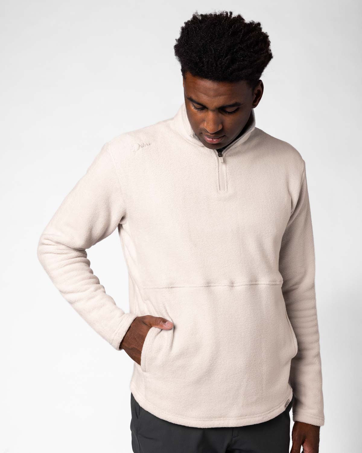 Light Khaki Polar Fleece Q Zip
