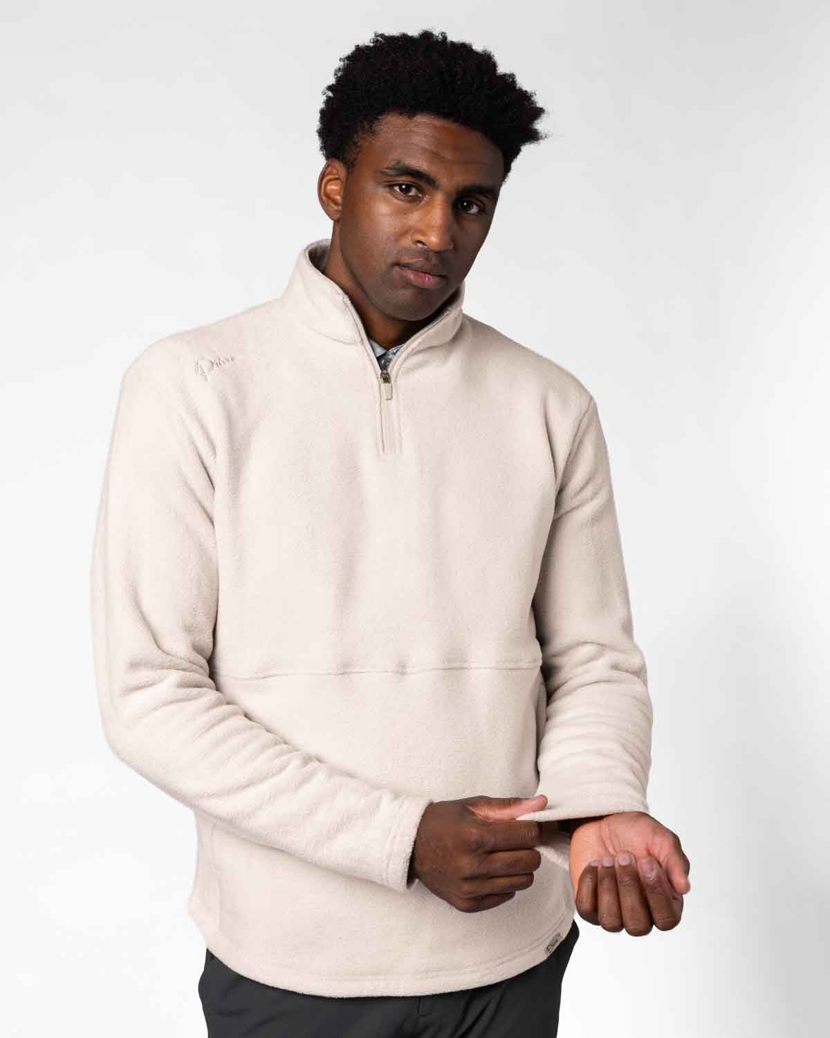 Light Khaki Polar Fleece Q Zip