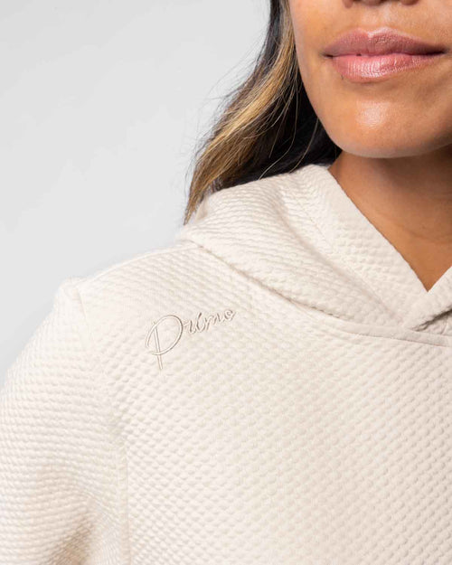 Women's Light Khaki Waffle Hoodie