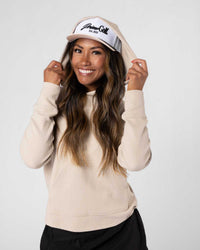 Women's Light Khaki Waffle Hoodie