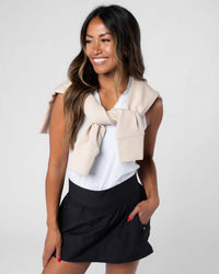 Women's Light Khaki Waffle Hoodie